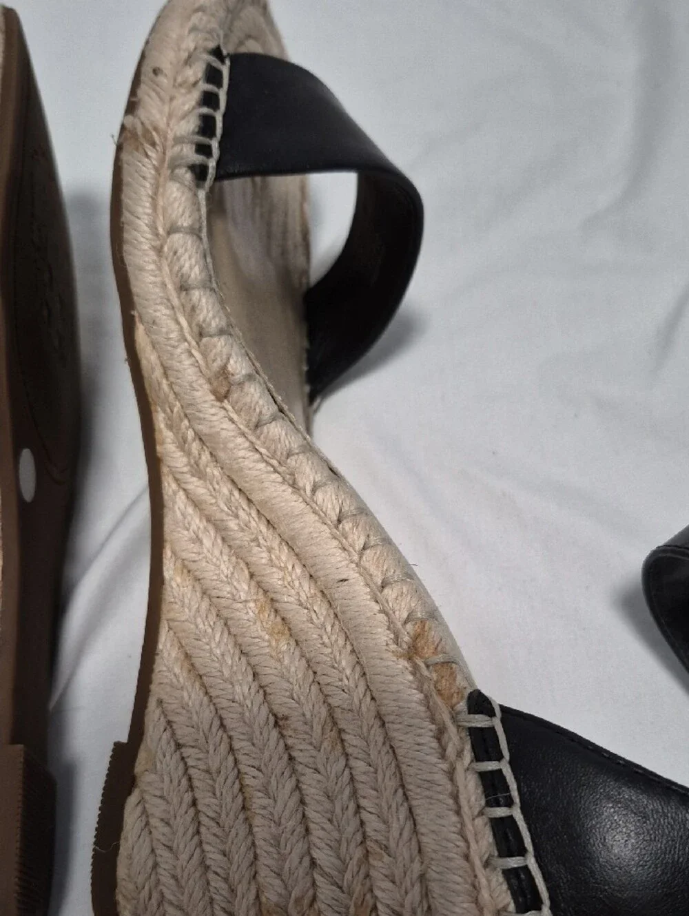 Vince Camuto Black Espadrille Wedge Sandals with Ankle Strap 8